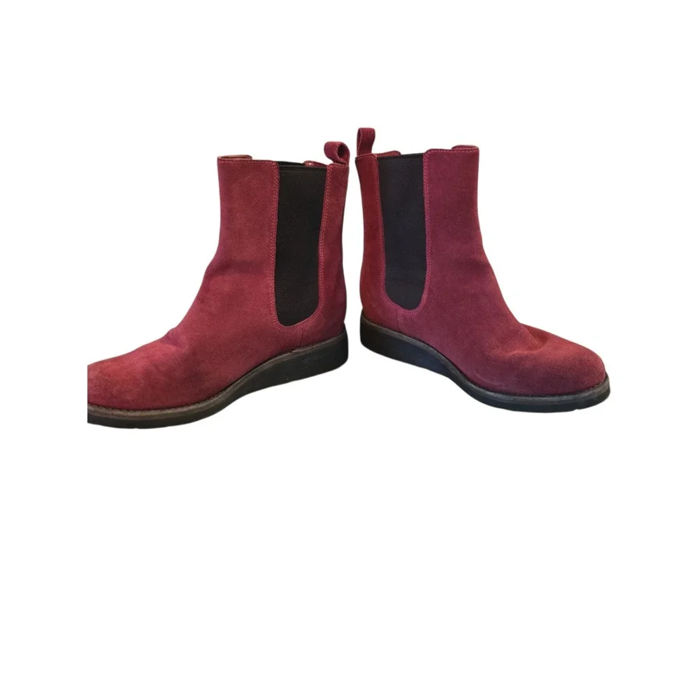 Cole‎ Haan Nike Air Waterproof Suede Chelsea Boots Burgundy
